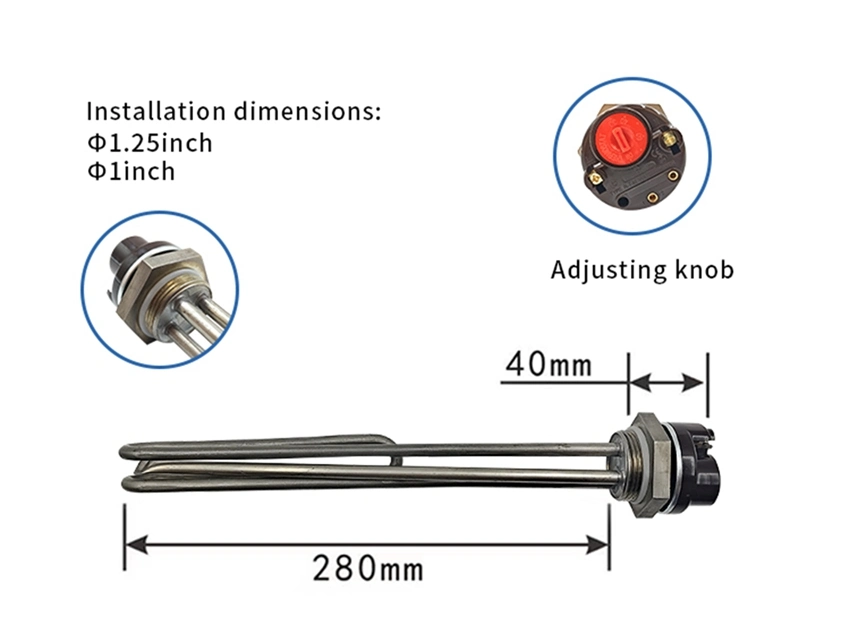 Sunseeker Immersion Heaters for Electrical Heating with Screw Plug