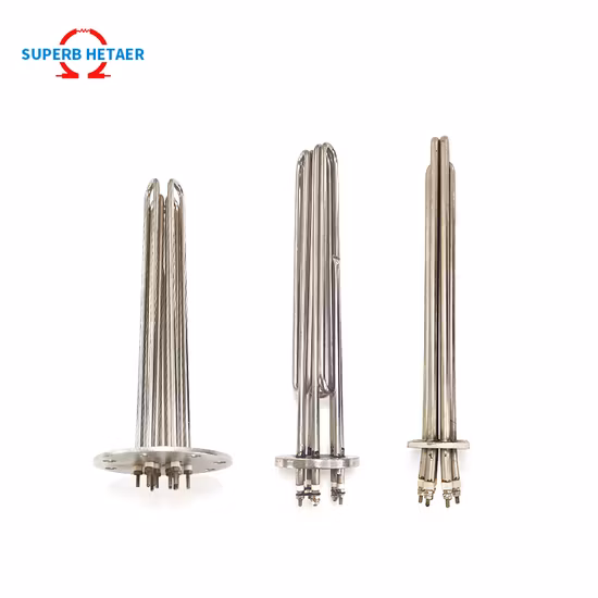 Aquecedores de imersão Incoloy com plugue de parafuso flangeado industrial para piscina / tanque de água / óleo
