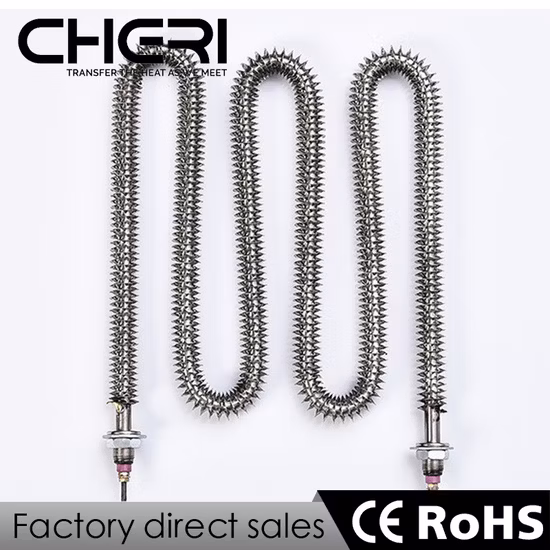 Aquecimento de ar forçado Tubo de aleta industrial elétrico Aquecedor de duto de ar Secadores Fornos Dutos Aquecedor de aletas